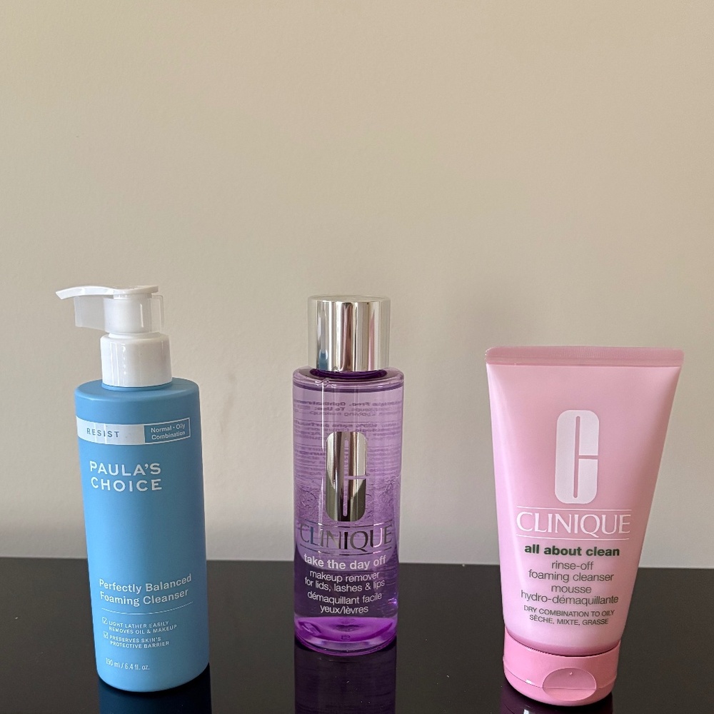 Clinique and Paula's Choice Double Cleansing Cleanser Lot